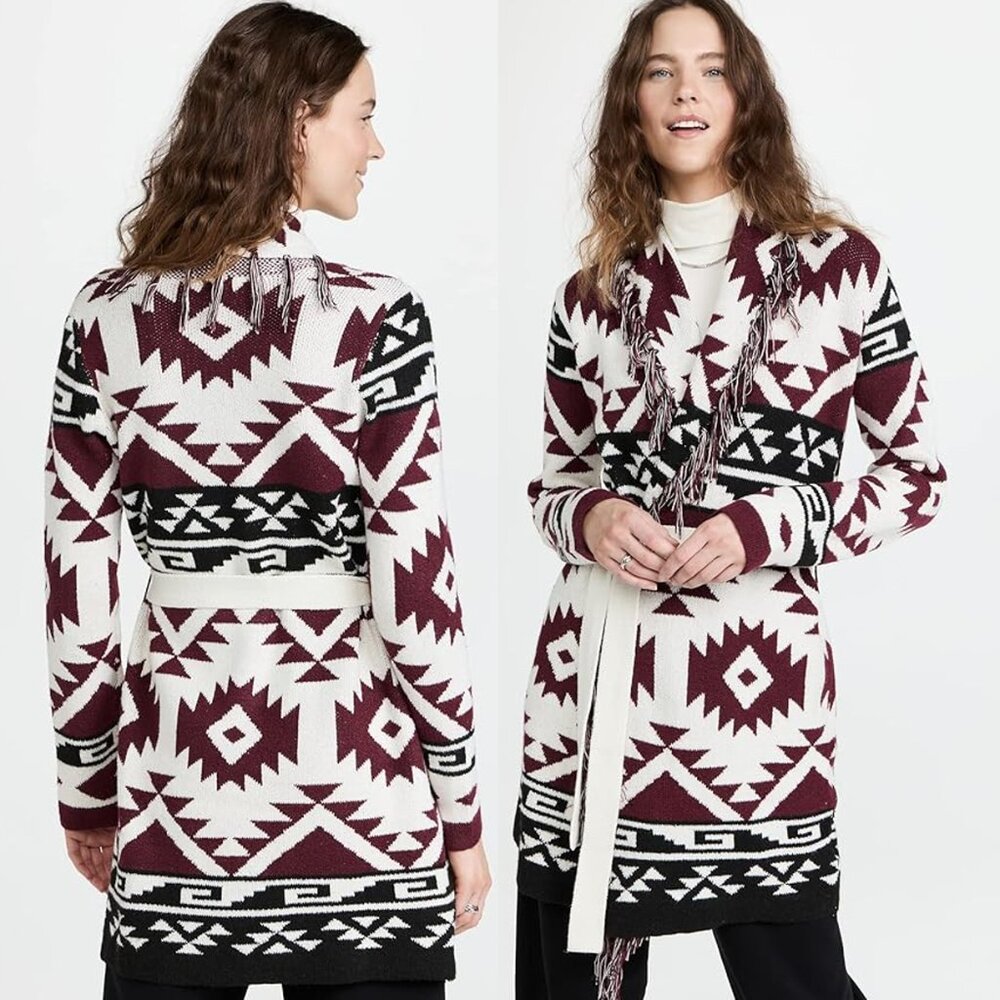 BB DAKOTA Wanderlust Western Aztec Fridge Belted Cardigan